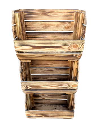 Stapelbaar Houten Kistje &ndash; 40x22x30 cm Gebrand