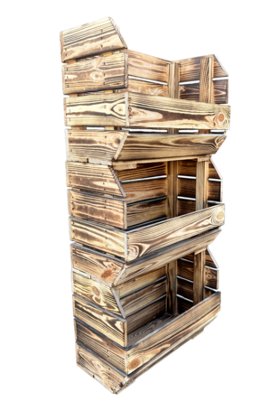Stapelbaar Houten Kistje &ndash; 40x22x30 cm Gebrand