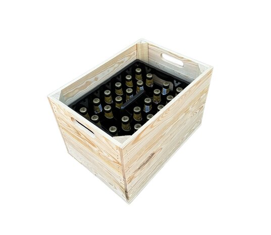 Kerstkist met deksel nieuw Naturel 49.5cm (Bierkrat krat )