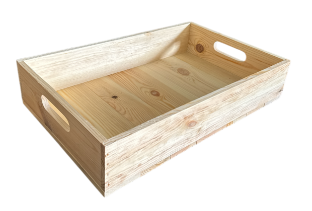 Kist nieuw Serveerkistje-dienblaadje 55,5cm Naturel