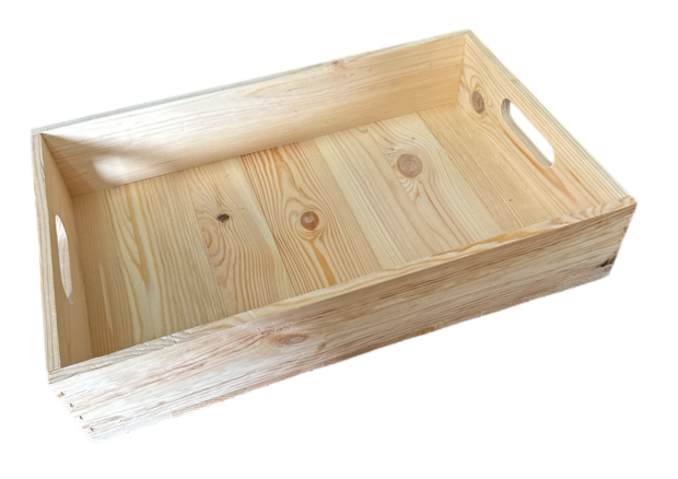 Kist nieuw Serveerkistje-dienblaadje 55,5cm Naturel