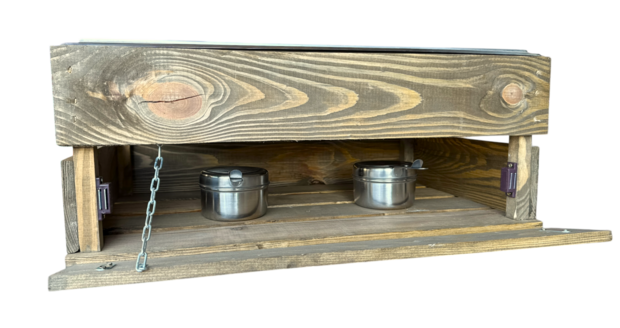 Licht beschadigd (4x) Kist voor gastronormbak nieuw Old Brown 55.5cm  losse plank - magneetjes( Geschikt voor waterbak en binnenbak&nbsp;chafing dish&nbsp; )