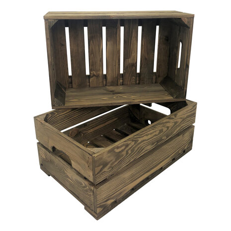 Licht beschadigd - (4x) Kist nieuw Old Brown 55.5cm (Geschikt voor waterbak en binnenbak&nbsp;chafing dish&nbsp; )
