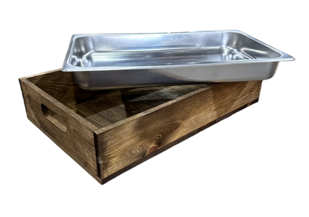 Kist nieuw Serveerkistje-dienblaadje 55,5cm Old Brown- gastronorm