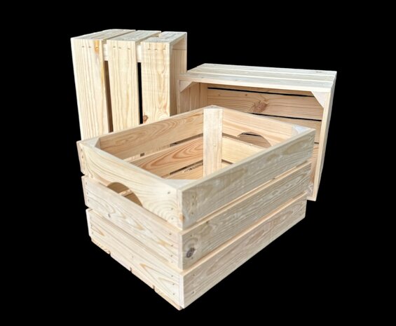 Stevig kistje nieuw handgreep  L40cm xB30cm xH23cm  naturel