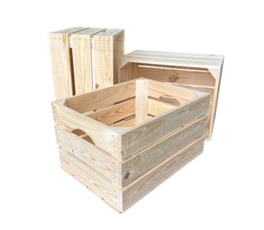 Stevig kistje nieuw handgreep  L40cm xB30cm xH23cm  naturel