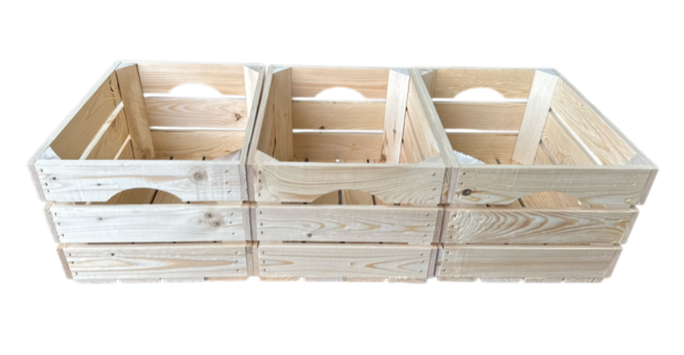 Stevig kistje nieuw handgreep  L40cm xB30cm xH23cm  naturel