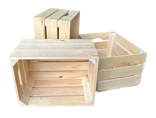 Stevig kistje nieuw handgreep  L40cm xB30cm xH23cm  naturel