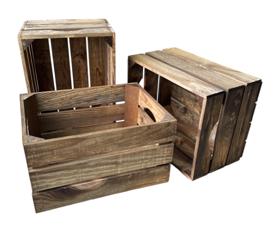 Stevig kistje nieuw handgreep  L40cm xB30cm xH23cm Old Brown