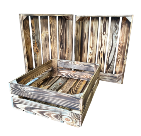 Kist laag 50x40x16cm - Gebrand - Gevlamd