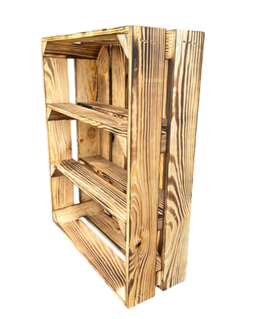 Meubelkistje met twee plankjes Gebrand