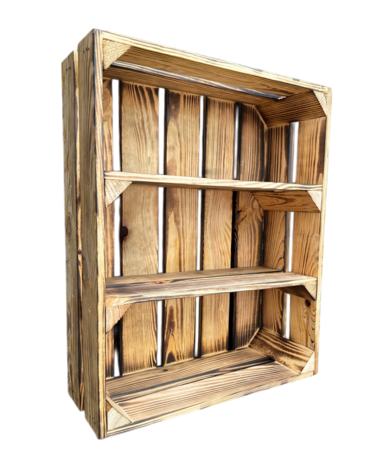 Meubelkistje met twee plankjes Gebrand