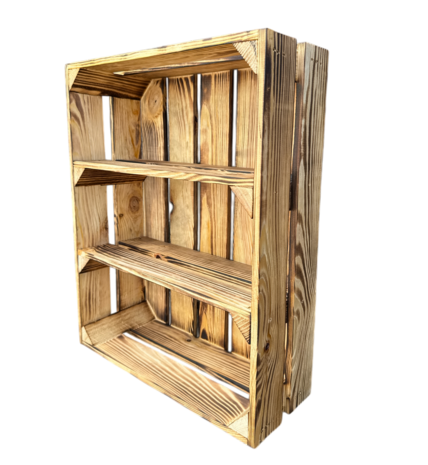 Meubelkistje met twee plankjes Gebrand