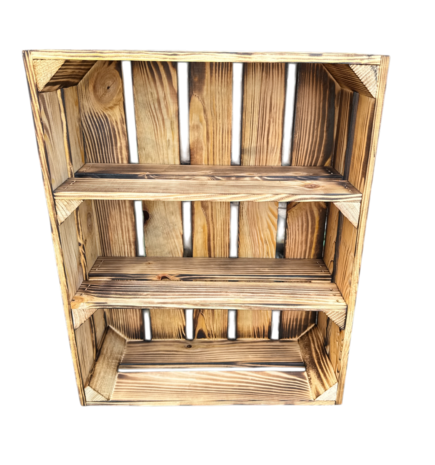 Meubelkistje met twee plankjes Gebrand