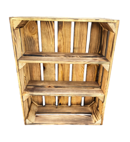 Meubelkistje met twee plankjes Gebrand