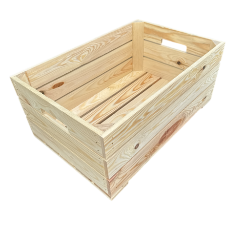 Houten krat XL nieuw met handgreep  L59cm
