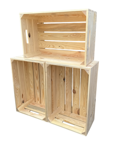 Houten krat XL nieuw met handgreep  L59cm