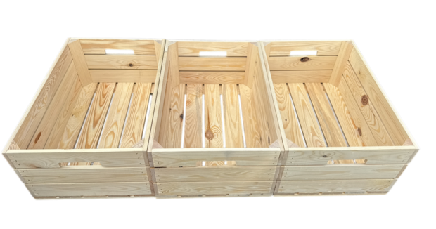 Houten krat XL nieuw met handgreep  L59cm