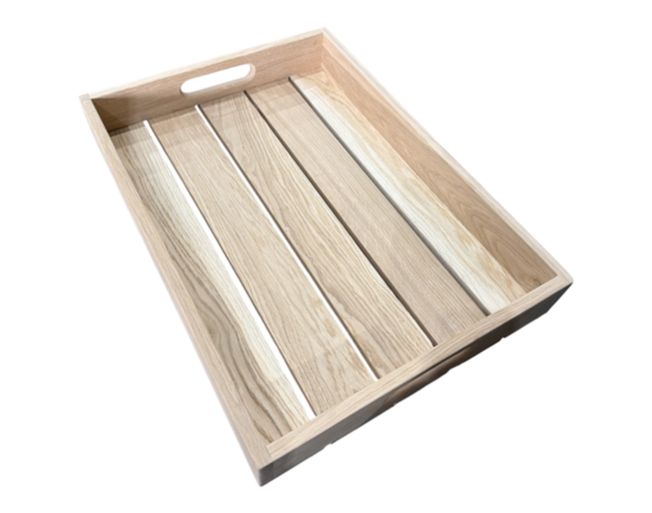 Eikenhouten serveertray met handgrepen &ndash; L55xB40xH8cm