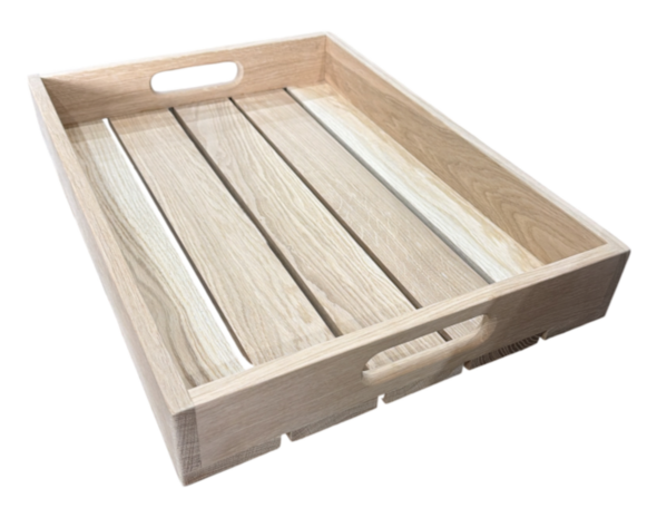 Eikenhouten serveertray met handgrepen &ndash; L55xB40xH8cm