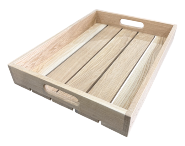 Eikenhouten serveertray met handgrepen &ndash; L55xB40xH8cm