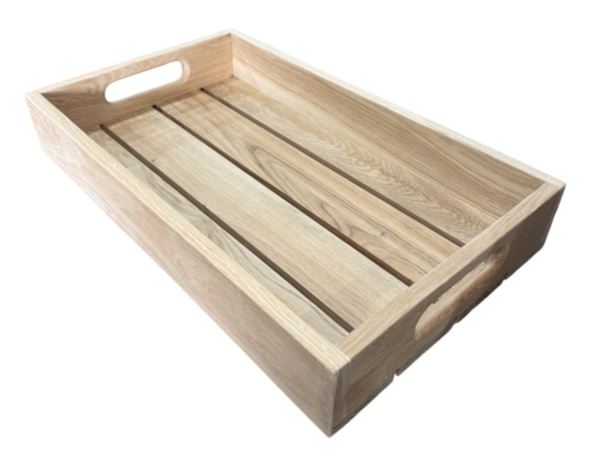 Eikenhouten serveertray met handgrepen &ndash; L50xB30xH8cm