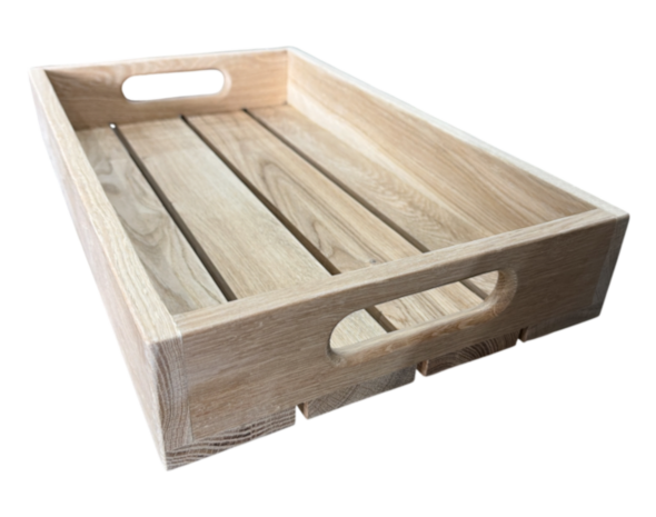 Eikenhouten serveertray met handgrepen &ndash; L50xB30xH8cm