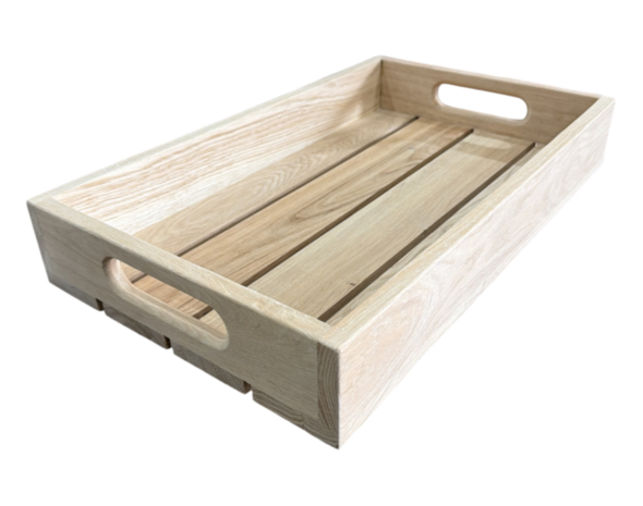 Eikenhouten serveertray met handgrepen &ndash; L50xB30xH8cm
