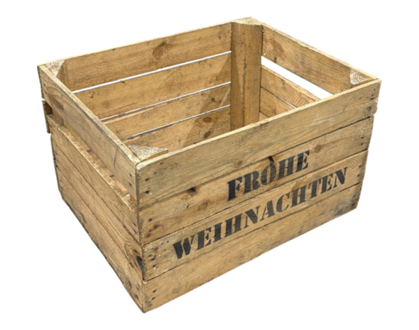 Gebruikte houten fruitkist - Frohe Weihnachten &ndash; L50xB40xH30cm1
