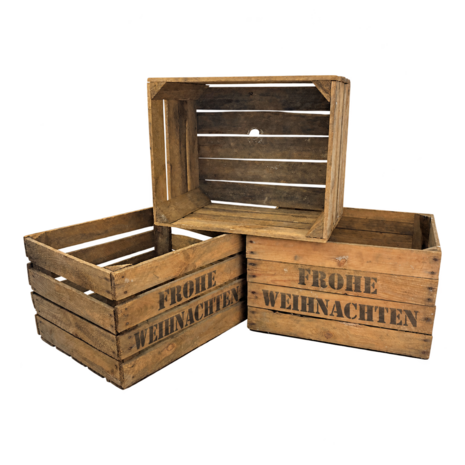 Gebruikte houten fruitkist - Frohe Weihnachten &ndash; L50xB40xH30cm1