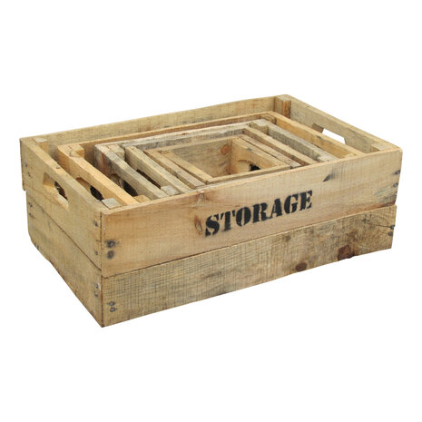 Zes delig kistenset &quot;Storage&quot;Natural