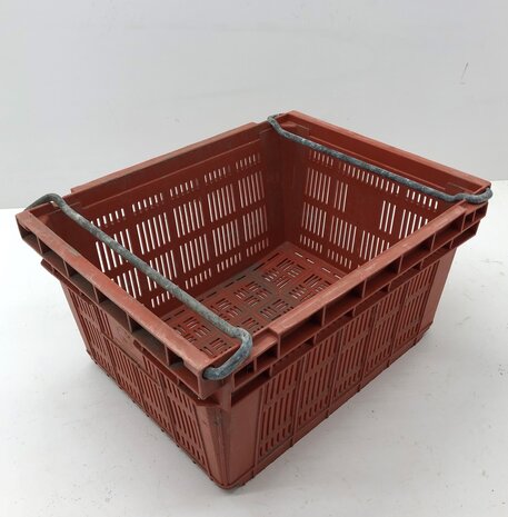 Pallet Curver kunststof beugelkist(gebruikt) Roodbruin / bruin / Oranje 49,5x40x26cm