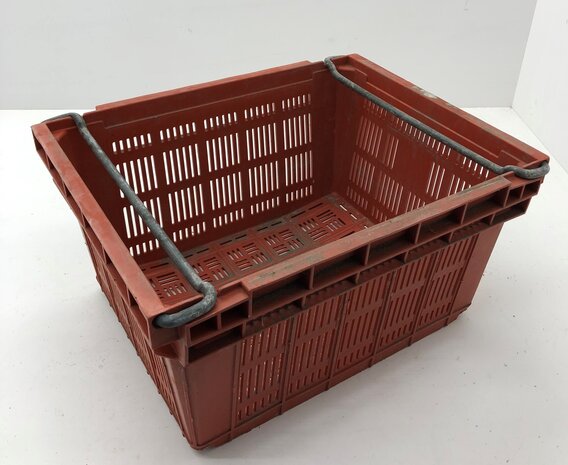 Pallet Curver kunststof beugelkist(gebruikt) Roodbruin / bruin / Oranje 49,5x40x26cm