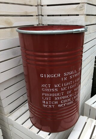 Vat 100 liter Rood met opdruk