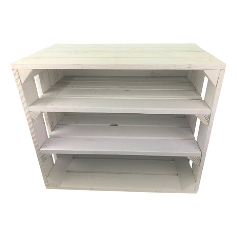 Fruitkist - Meubelkist Beach White Drievaks Langezijde