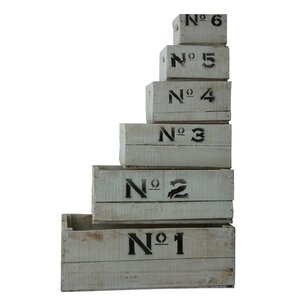 Zes delig Nummer kistenset White Zes delig Nummer kistenset White