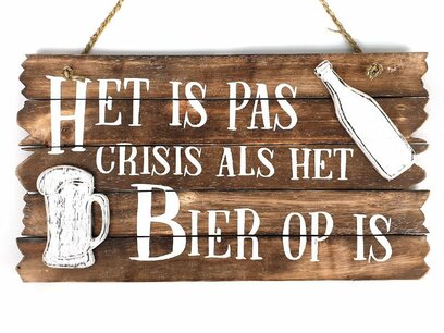 Tekstbord 45 cm - Crisis Bier Tekstbord 45 cm - Crisis Bier