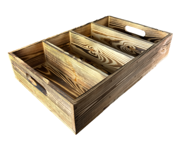 Kist nieuw , met vakken - bestekbak - 55,5cm gebrand Kist nieuw , met vakken - bestekbak - 55,5cm gebrand