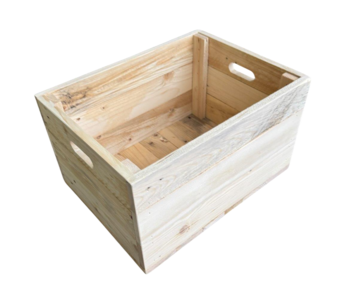 Kistje zeer stevig, nieuw gemaakt van gebruikt hout - Naturel 40cm 