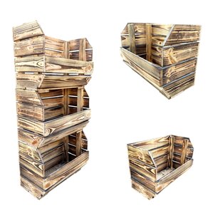 Stapelbaar Houten Kistje – 40x22x30 cm Gebrand Stapelbaar Houten Kistje – 40x22x30 cm Gebrand