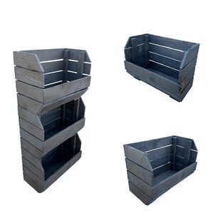 Stapelbaar Houten Kistje – 40x22x30 cm Black Stapelbaar Houten Kistje – 40x22x30 cm Black