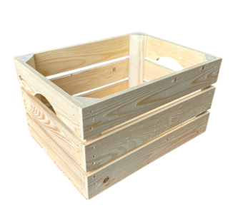 Stevig kistje nieuw handgreep  L40cm xB30cm xH23cm  naturel