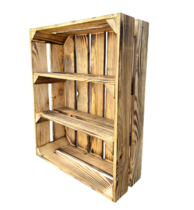 Meubelkistje met twee plankjes Gebrand