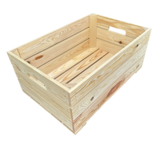 Houten krat XL nieuw met handgreep  L59cm