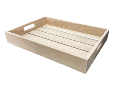 Eikenhouten serveertray met handgrepen – L55xB40xH8cm