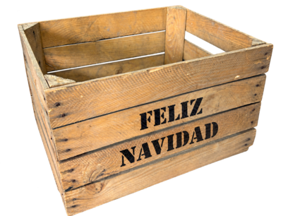 Gebruikte houten fruitkist - Feliz Navidad – L50xB40xH30cm