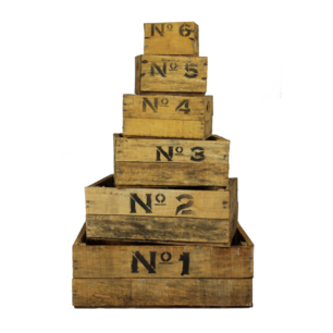 Zes delig Nummer kistenset Natural Zes delig Nummer kistenset Natural